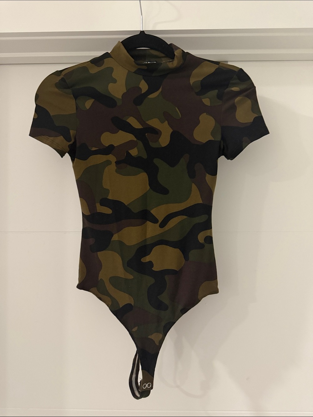 Fashion Nova Camo One-Piece Bodysuit — Green, Brown, Black